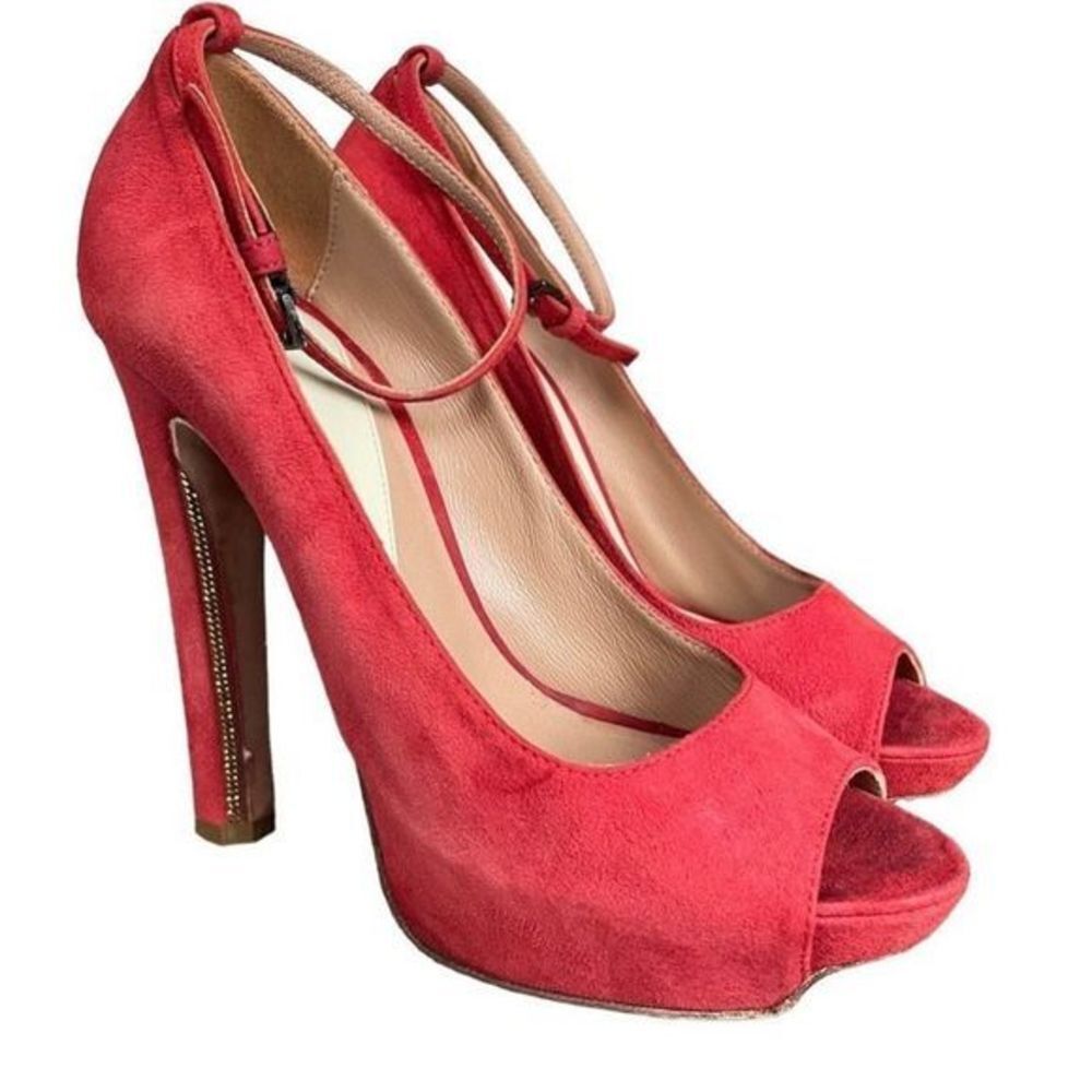 Herve Leger Balin Peep-toe Suede Pump - Picture 16 of 16